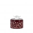 Lalique Fleurs de Cerisiers Lacquered Pink and Burgundy 5" Medium Wood Box