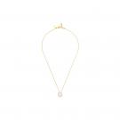 Lalique Pivoine Necklace, White Pearly Crystal and Gold