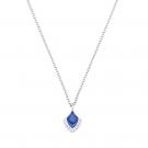 Lalique Paon Pendant Necklace, Blue Crystal, Silver