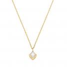 Lalique Paon Pendant Necklace, White Pearl Crystal, Gold