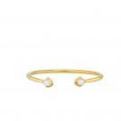 Lalique Paon Flexible Gold Bangle Bracelet, White Pearl Crystal, Small