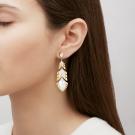 Lalique Paon Pierced Drop Earrings, White Pearl Crystal, Gold