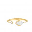 Lalique Paon Gold Bracelet, White Pearly Crystal