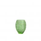 Lalique Feuilles 6.5" Vase, Green