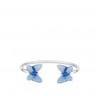 Lalique Papillon Flexible Bracelet, Silver, Blue Crystal, Large