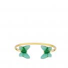 Lalique Papillon Flexible Bracelet, Gold, Green Crystal, Large