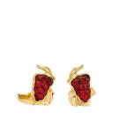 Lalique Vigne Cufflinks, Red and Gold
