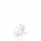 Lalique Anemone Flower Sculpture, Clear with Black