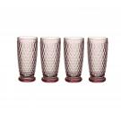 Villeroy and Boch Boston Colored Highball, Tumbler Set of 4 Rose