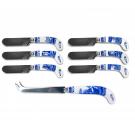 Spode Blue Italian Flatware Cheese Knife and 6 Spreaders, Ceramic Handle