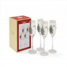Spode Christmas Tree Glassware Set Of 4 Champagne Flutes