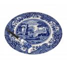 Spode Blue Italian Serveware 2 Piece Cheese Plate and Knife