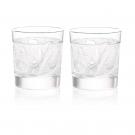 Lalique Owl Old Fashioned Tumblers, Pair
