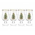 Spode Christmas Tree Glassware Set Of 4 Tulip Glasses