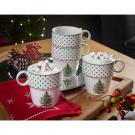 Spode Christmas Tree Polka Dot Set Of 4 Stackable Mugs