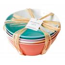 Royal Doulton 1815 Mixed Patterns Noodle Bowl 8.3" Set of 4 Bright Colors