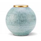 Aerin Calinda 6.1" Round Vase, Blue Grotto, Gold
