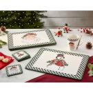Spode Christmas Tree, Black and White Set of 4 Snowman and Santa Large Placemats