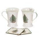 Spode Christmas Tree Pimpernel Mug And Coaster Set