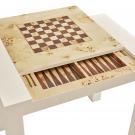 Aerin Shagreen Game Table with Dice, Cream