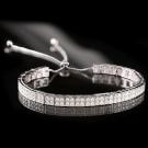 Cashs Ireland, Sterling Silver Crystal Pave Pull Up Adjustable Soft Bracelet