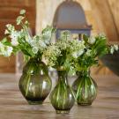 Aerin 5.6" Sancia Gourd Glass Vase, Fern