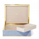 Aerin Classic Croc Large Jewelry Box, Hydrangea Blue
