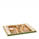 Aerin Croc Leather Backgammon Set with Dice, Verde