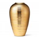 Aerin Ribbed Calinda 9" Tapered Vase, Gold