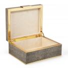 Aerin Classic Shagreen Small Jewelry Box, Chocolate