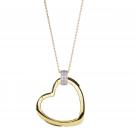 Cashs Ireland, Donna 18k Gold and Crystal Heart Pendant Necklace