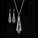 Cashs Ireland, Crystal Annestown Icicle Sterling Silver Pendant Necklace