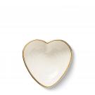 Aerin Ribbed Heart Dish, Cream with gold rim