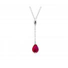 Baccarat Crystal Fleur De Psydelic Iridescent Red Silver Small Pendant Necklace