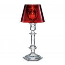 Baccarat Crystal, Our Fire Crystal Candleholder with Red Shade