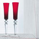 Baccarat Crystal, Mille Nuits Flutissimo Crystal Flutes, Red, Pair