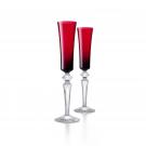 Baccarat Crystal, Mille Nuits Flutissimo Crystal Flutes, Red, Pair