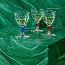 Baccarat Crystal, Harcourt 1841 with Blue Knob Crystal Goblet, Pair