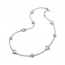 Baccarat Crystal Medicis Mini Necklace Sterling Silver Aqua