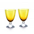 Baccarat Crystal Vega Amber Water Glass Pair