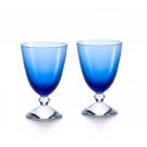 Baccarat Crystal Vega Small Blue Glass Pair