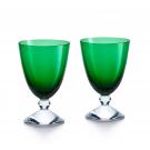 Baccarat Crystal Vega Small Green Glass Pair