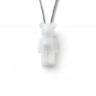 Baccarat BearBrick Long Necklace, Silver, White Crystal