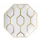 Wedgwood Arris Gio Gold Accent Plate Octagonal 9.1" White