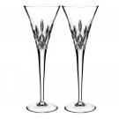 Waterford Lismore Pops Toasting Crystal Flutes, Pair