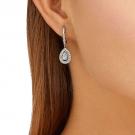 Swarovski Attract Pear Pierced Earrings, White, Rhodium