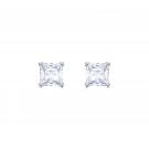Swarovski Attract Stud Pierced Earrings, White, Rhodium