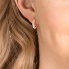 Swarovski Stone Pierced Earrings, Pink, Rose Gold