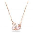 Swarovski Multi Colored and Rose Gold Dazzling Swan Necklace