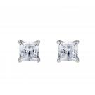 Swarovski Rhodium and Crystal Square Attract Pierced Earrings